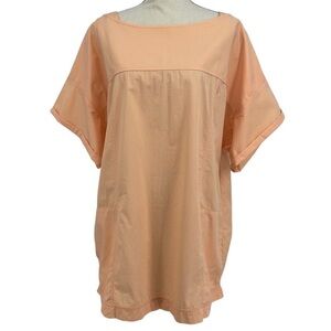 Free People Peachy-Orange Short Sleeve Lightweight 100% Cotton - XS